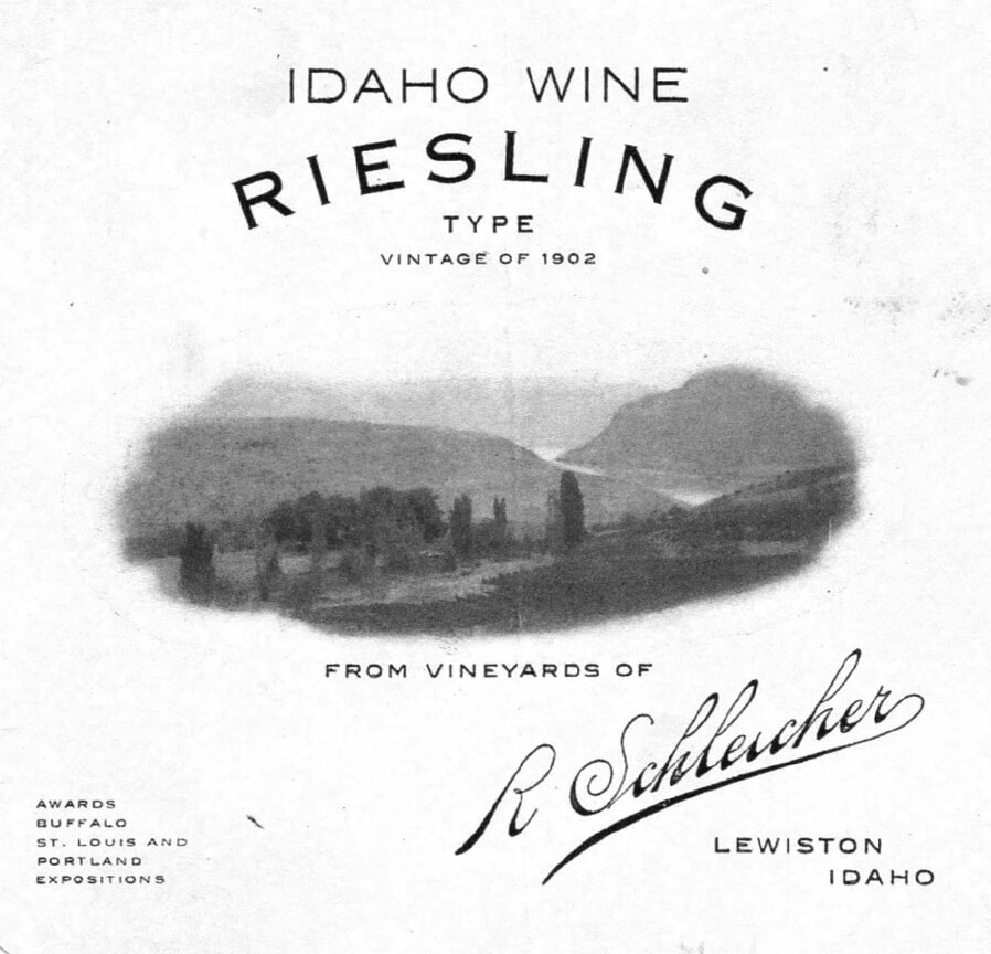 One of the first wine labels from the Lewis-Clark Valley circa 1902